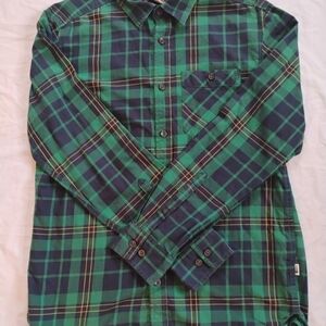 The North Face Men's M Long Sleeve Green Plaid Button Down Shirt